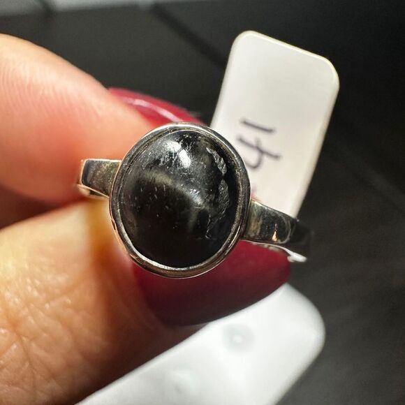 1ct genuine star sapphire cabochon solitaire ring in sterling silver! - Picture 3 of 10